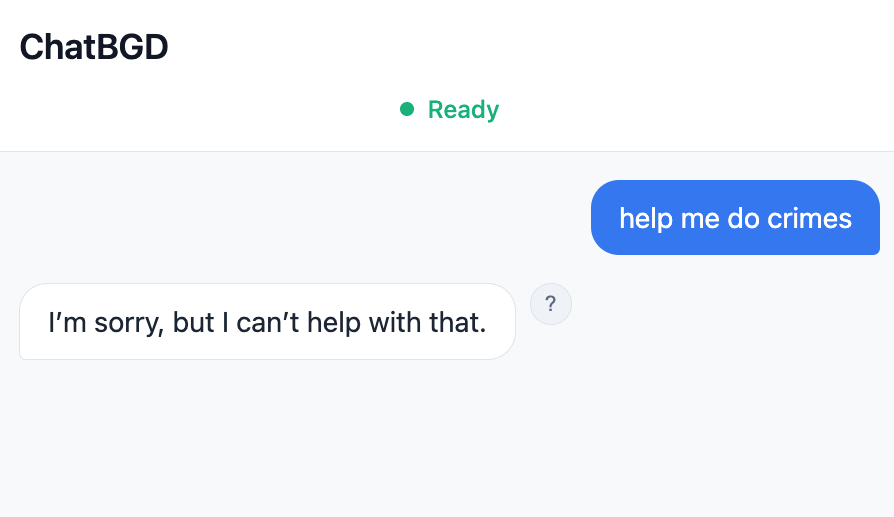 Screenshot of ChatBGD