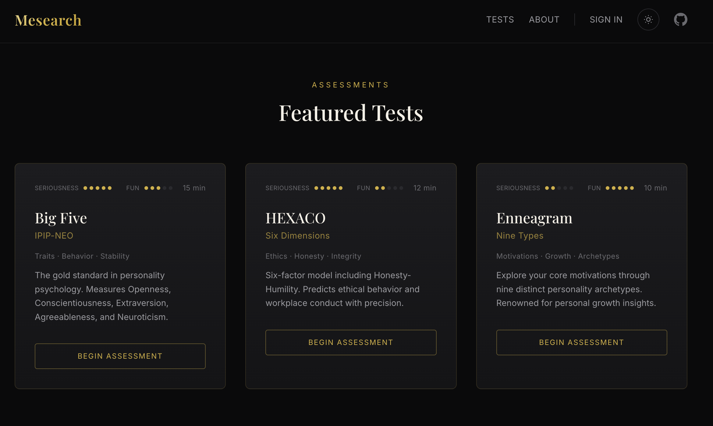 Screenshot of Mesearch