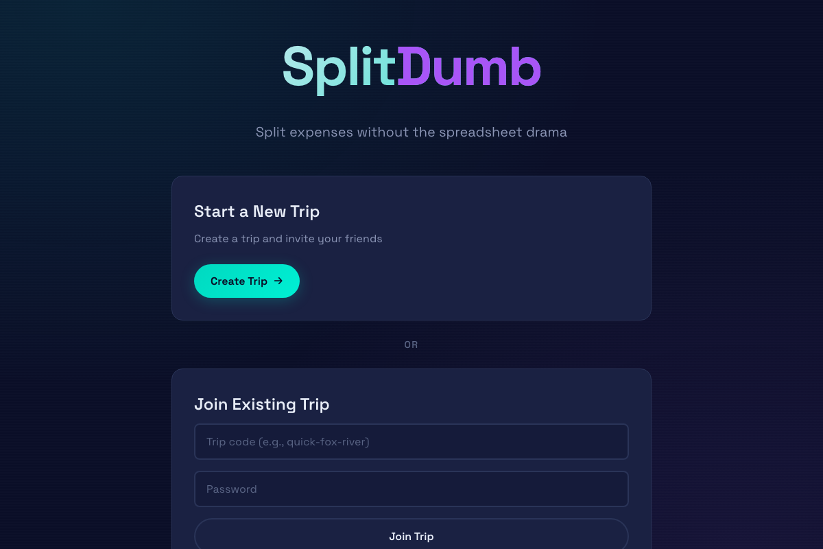 Screenshot of SplitDumb